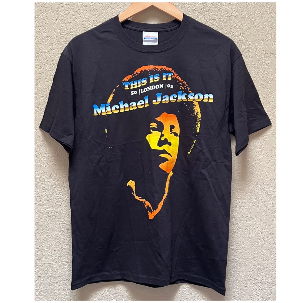 Michael Jackson Shirt Mens M Black This Is It 50 London 02 Deadstock 2000s